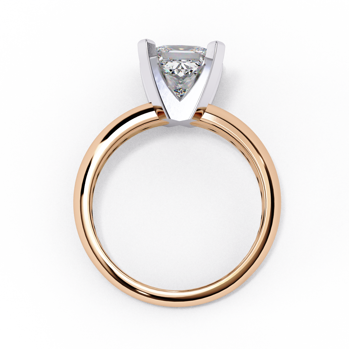 Princess Cut Lab-Grown Diamond Solitaire Ring in Rose Gold, 1.72 CT Princess Cut Lab Diamond