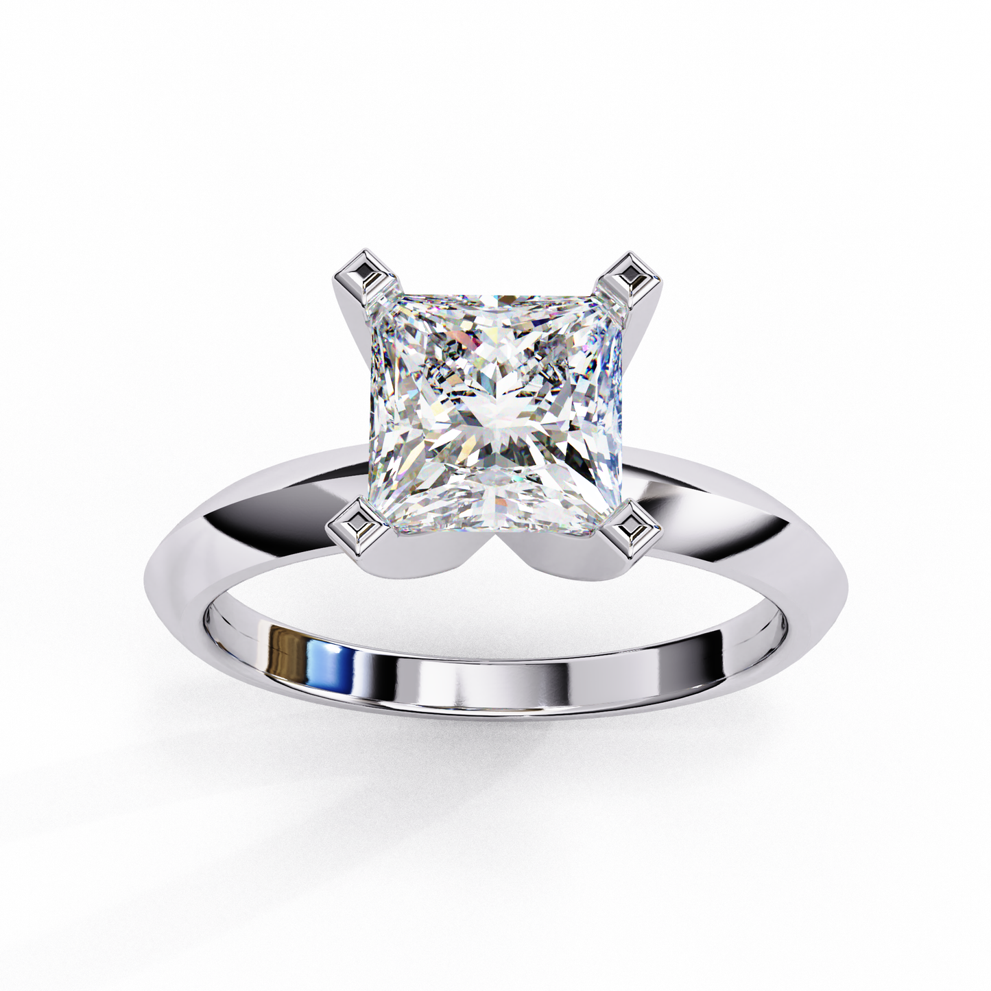 Princess Cut Lab-Grown Diamond Solitaire Ring in Rose Gold, 1.72 CT Princess Cut Lab Diamond