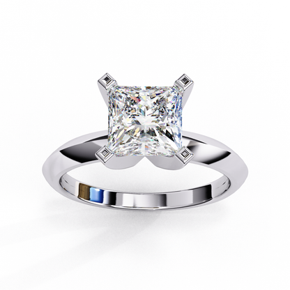 Princess Cut Lab-Grown Diamond Solitaire Ring in Rose Gold, 1.72 CT Princess Cut Lab Diamond