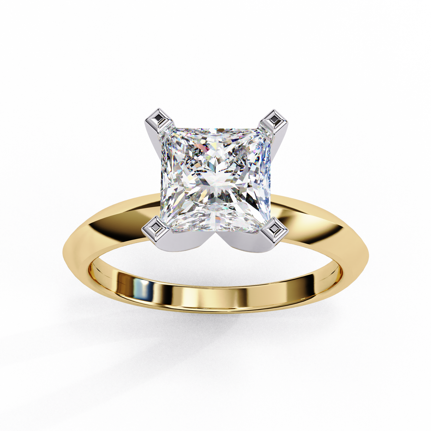 Princess Cut Lab-Grown Diamond Solitaire Ring in Rose Gold, 1.72 CT Princess Cut Lab Diamond