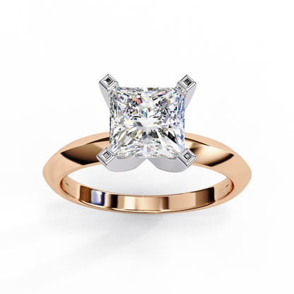 Princess Cut Lab-Grown Diamond Solitaire Ring in Rose Gold, 1.72 CT Princess Cut Lab Diamond