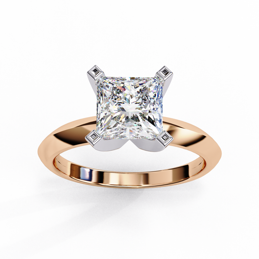 Princess Cut Lab-Grown Diamond Solitaire Ring in Rose Gold, 1.72 CT Princess Cut Lab Diamond
