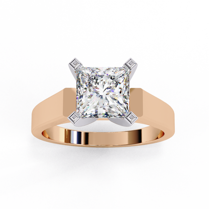 Bold Princess Cut Lab-Grown Diamond Ring in Rose Gold, 1.72 CT Princess Cut Lab Grown Diamond Engagement Ring