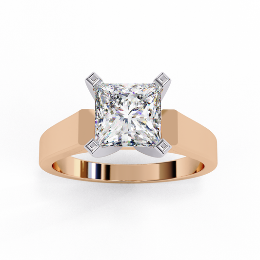 Bold Princess Cut Lab-Grown Diamond Ring in Rose Gold, 1.72 CT Princess Cut Lab Grown Diamond Engagement Ring