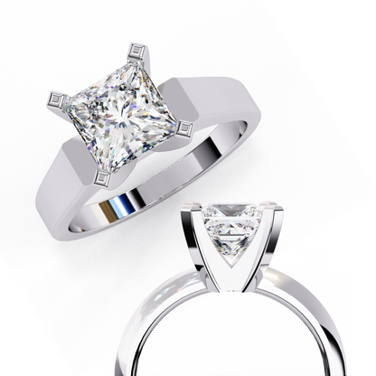 Bold Princess Cut Lab-Grown Diamond Ring in Rose Gold, 1.72 CT Princess Cut Lab Grown Diamond Engagement Ring