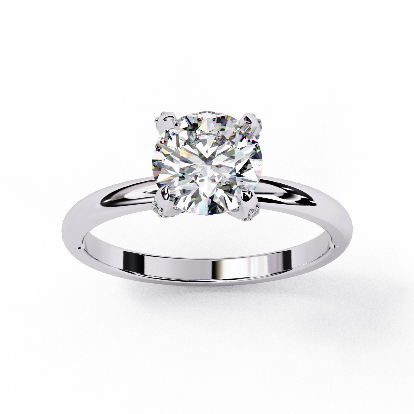 Traditional 4-Prong Solitaire Ring – Round Lab Diamond, 1.15 CT Round Cut Diamond