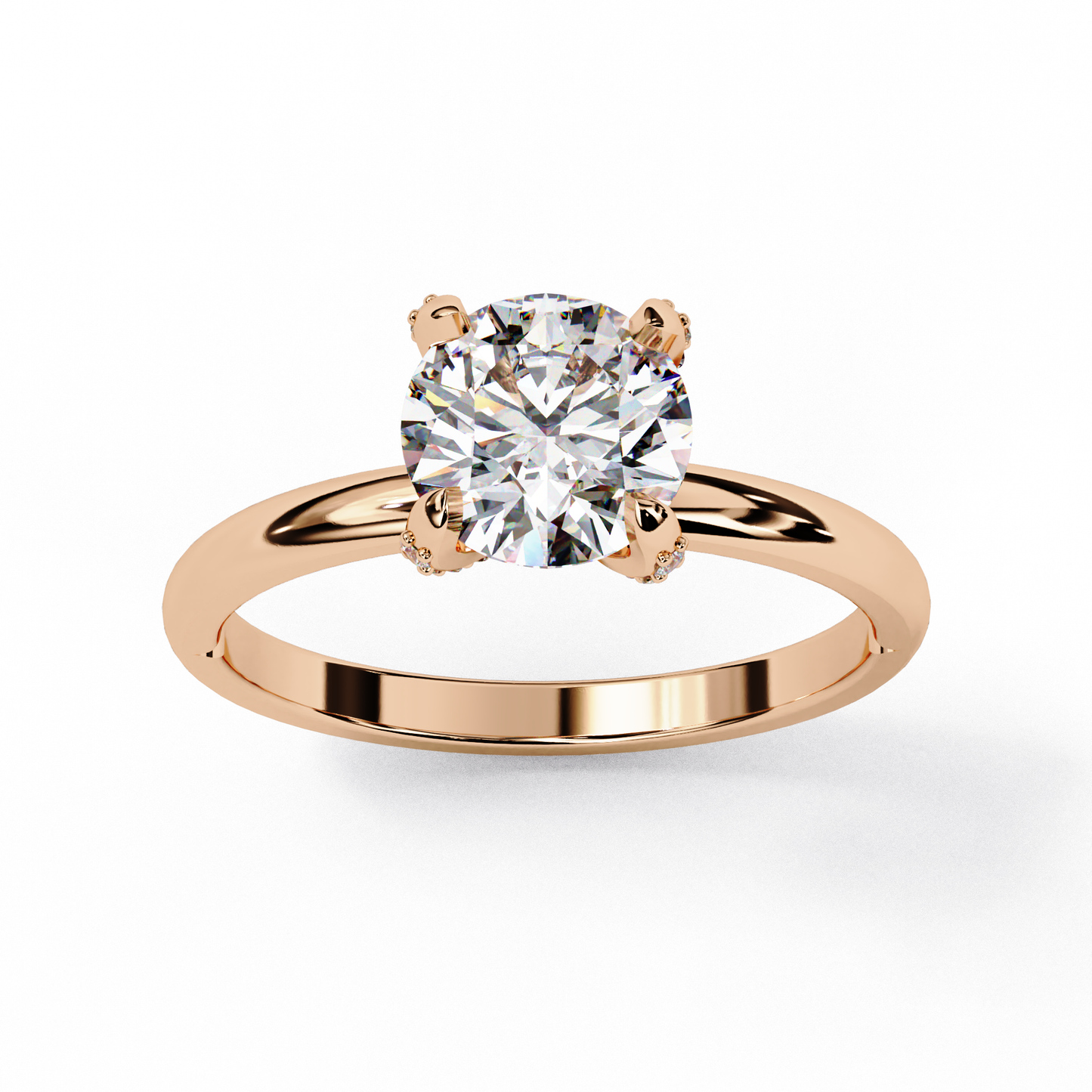 Traditional 4-Prong Solitaire Ring – Round Lab Diamond, 1.15 CT Round Cut Diamond