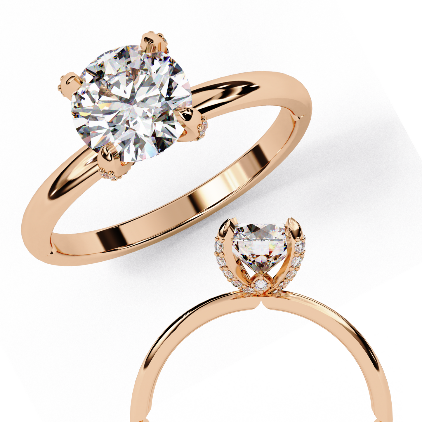 Traditional 4-Prong Solitaire Ring – Round Lab Diamond, 1.15 CT Round Cut Diamond