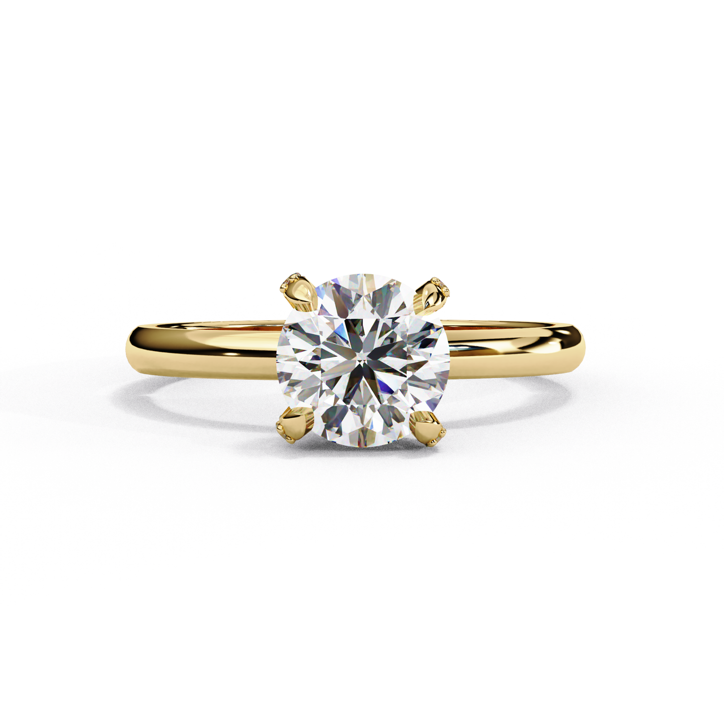 Traditional 4-Prong Solitaire Ring – Round Lab Diamond, 1.15 CT Round Cut Diamond