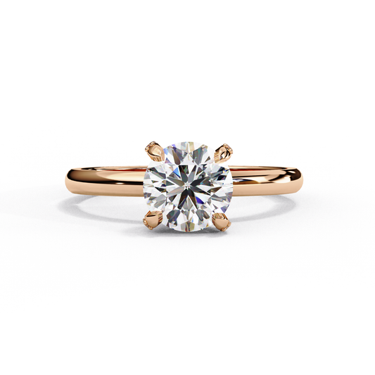 Traditional 4-Prong Solitaire Ring – Round Lab Diamond, 1.15 CT Round Cut Diamond