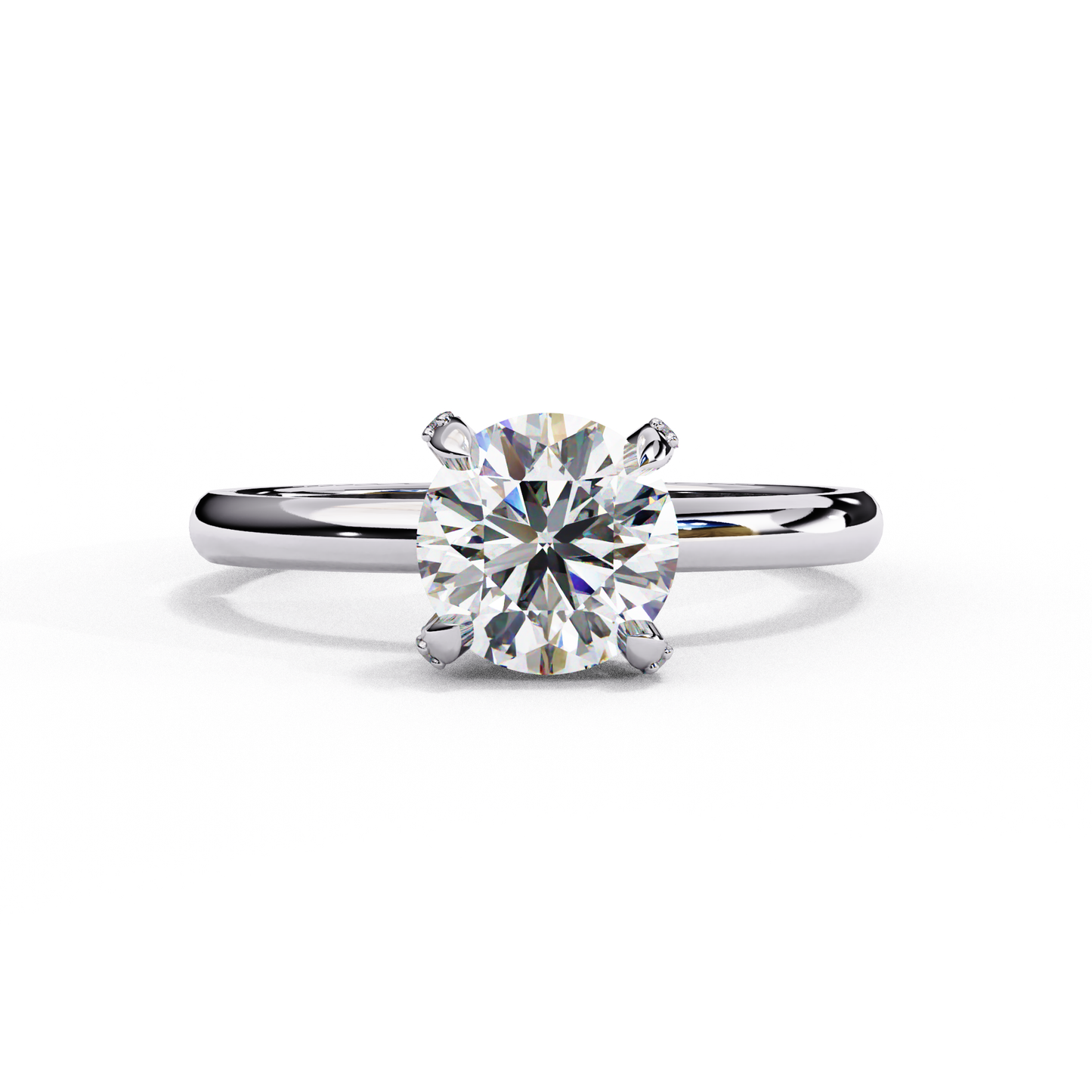 Traditional 4-Prong Solitaire Ring – Round Lab Diamond, 1.15 CT Round Cut Diamond