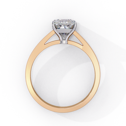 Clean and Classic Rose Gold Ring with Princess Cut Diamond, 1.04 CT Princess Cut Diamond Ring
