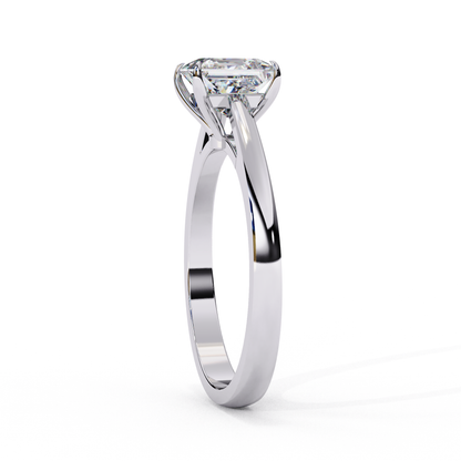 Clean and Classic Rose Gold Ring with Princess Cut Diamond, 1.04 CT Princess Cut Diamond Ring