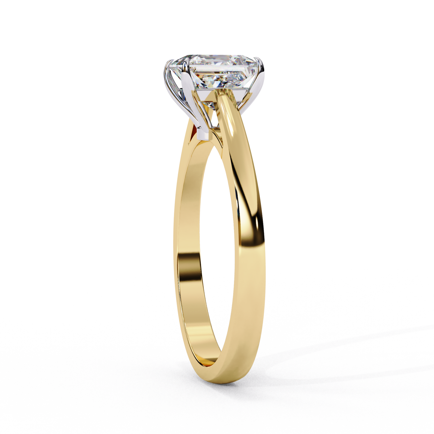 Clean and Classic Rose Gold Ring with Princess Cut Diamond, 1.04 CT Princess Cut Diamond Ring