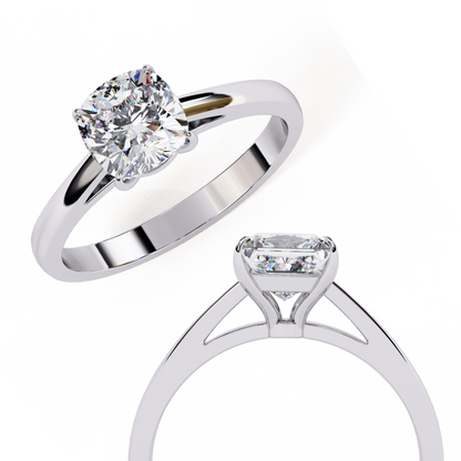 14K Rose Gold Cushion-Cut Solitaire Engagement Ring, 1.43 CT Cushion Cut Diamond Jewelry