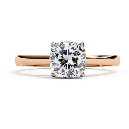14K Rose Gold Cushion-Cut Solitaire Engagement Ring, 1.43 CT Cushion Cut Diamond Jewelry
