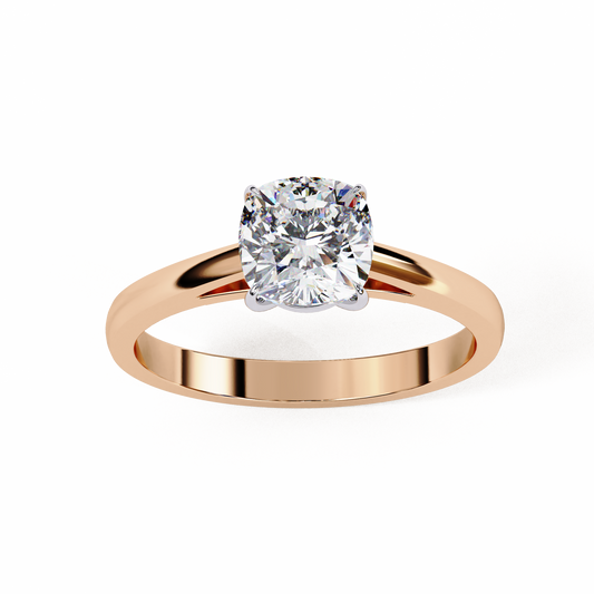 14K Rose Gold Cushion-Cut Solitaire Engagement Ring, 1.43 CT Cushion Cut Diamond Jewelry