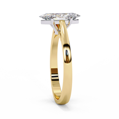 Lab-Grown Marquise Diamond Engagement Ring in Sleek 14k Gold , 0.86 CT Marquise Cut Diamond