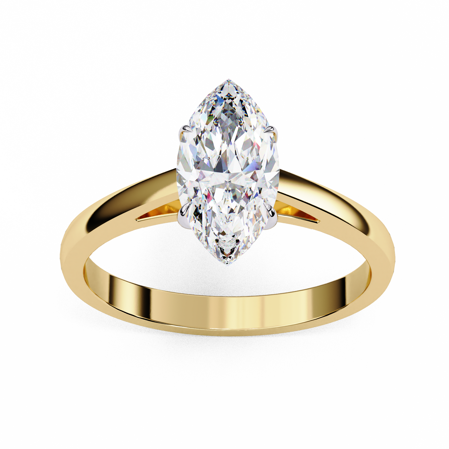 Lab-Grown Marquise Diamond Engagement Ring in Sleek 14k Gold , 0.86 CT Marquise Cut Diamond