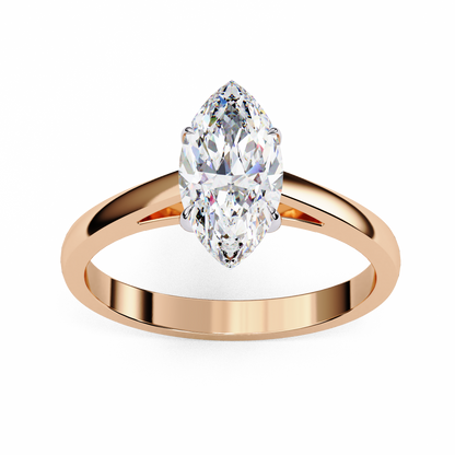 Lab-Grown Marquise Diamond Engagement Ring in Sleek 14k Gold , 0.86 CT Marquise Cut Diamond