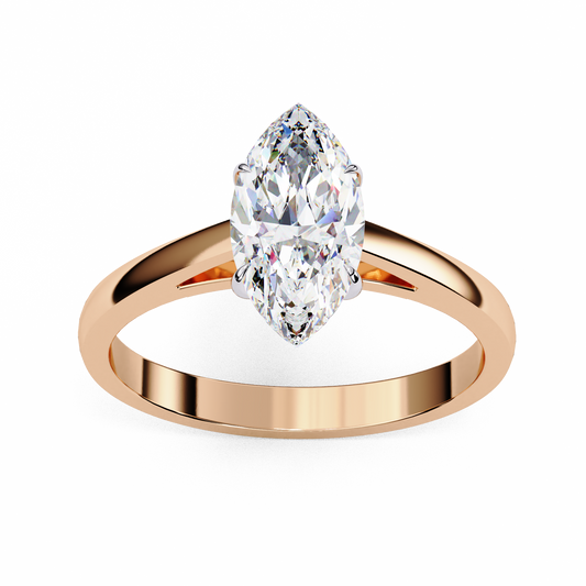 Lab-Grown Marquise Diamond Engagement Ring in Sleek 14k Gold , 0.86 CT Marquise Cut Diamond
