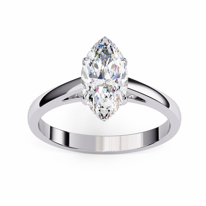 Lab-Grown Marquise Diamond Engagement Ring in Sleek 14k Gold , 0.86 CT Marquise Cut Diamond