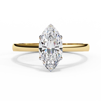 Lab-Grown Marquise Diamond Engagement Ring in Sleek 14k Gold , 0.86 CT Marquise Cut Diamond