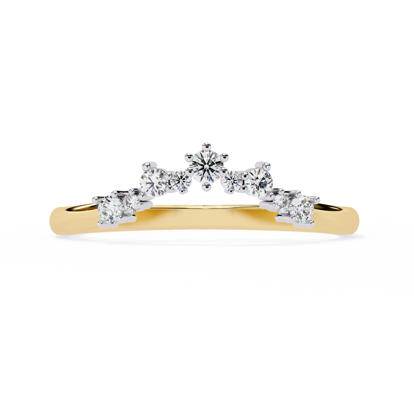 Sustainable Sparkle: Lab-Grown Diamond Tiara Ring , 14k Gold Ring