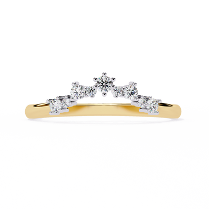 Sustainable Sparkle: Lab-Grown Diamond Tiara Ring , 14k Gold Ring