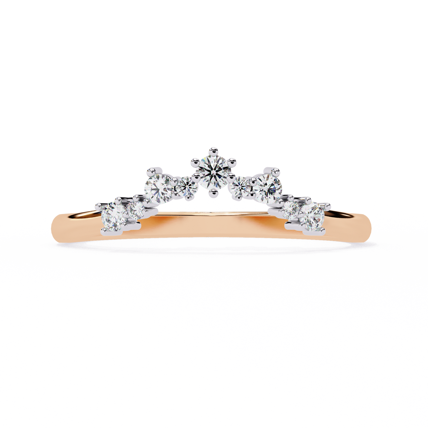 Sustainable Sparkle: Lab-Grown Diamond Tiara Ring , 14k Gold Ring