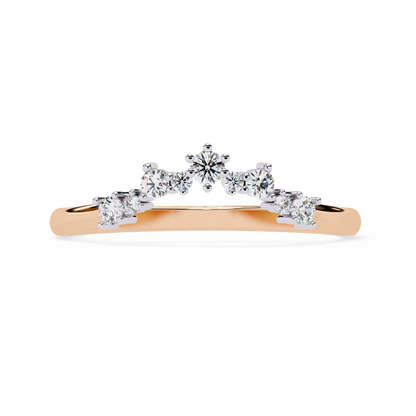 Sustainable Sparkle: Lab-Grown Diamond Tiara Ring , 14k Gold Ring