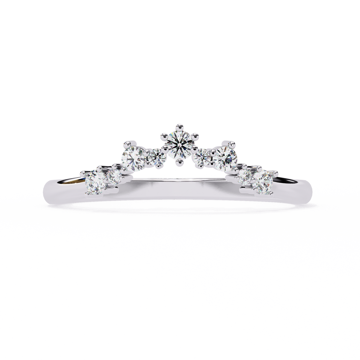 Sustainable Sparkle: Lab-Grown Diamond Tiara Ring , 14k Gold Ring