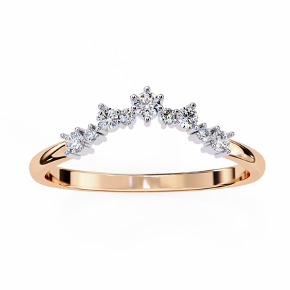 Sustainable Sparkle: Lab-Grown Diamond Tiara Ring , 14k Gold Ring