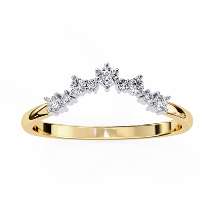 Sustainable Sparkle: Lab-Grown Diamond Tiara Ring , 14k Gold Ring