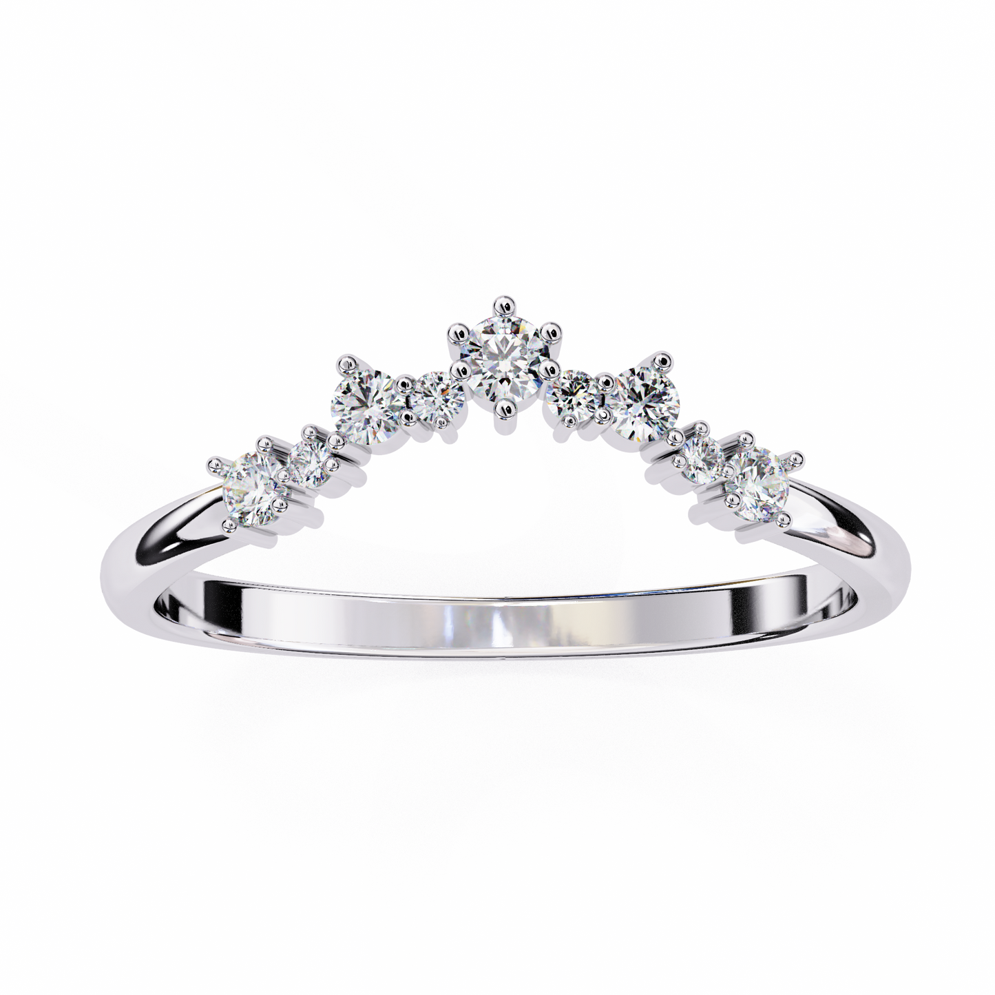Sustainable Sparkle: Lab-Grown Diamond Tiara Ring , 14k Gold Ring