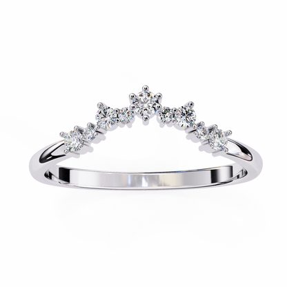 Sustainable Sparkle: Lab-Grown Diamond Tiara Ring , 14k Gold Ring