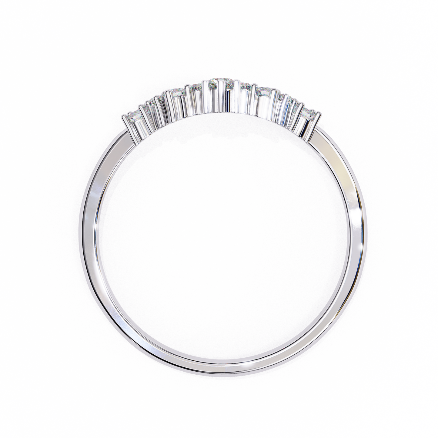 Sustainable Sparkle: Lab-Grown Diamond Tiara Ring , 14k Gold Ring