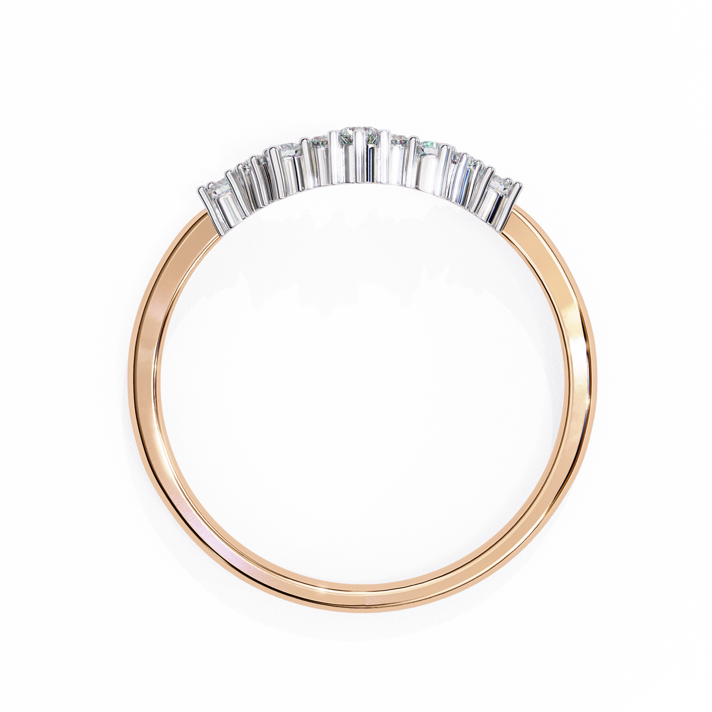 Sustainable Sparkle: Lab-Grown Diamond Tiara Ring , 14k Gold Ring