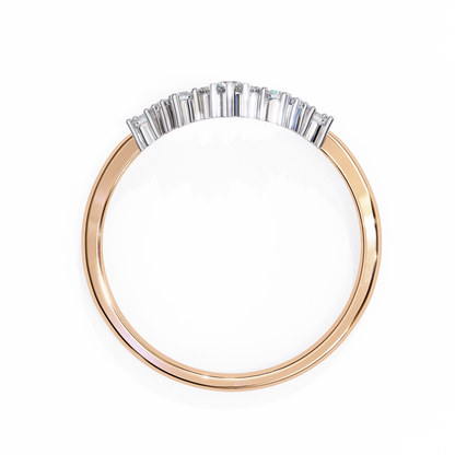 Sustainable Sparkle: Lab-Grown Diamond Tiara Ring , 14k Gold Ring