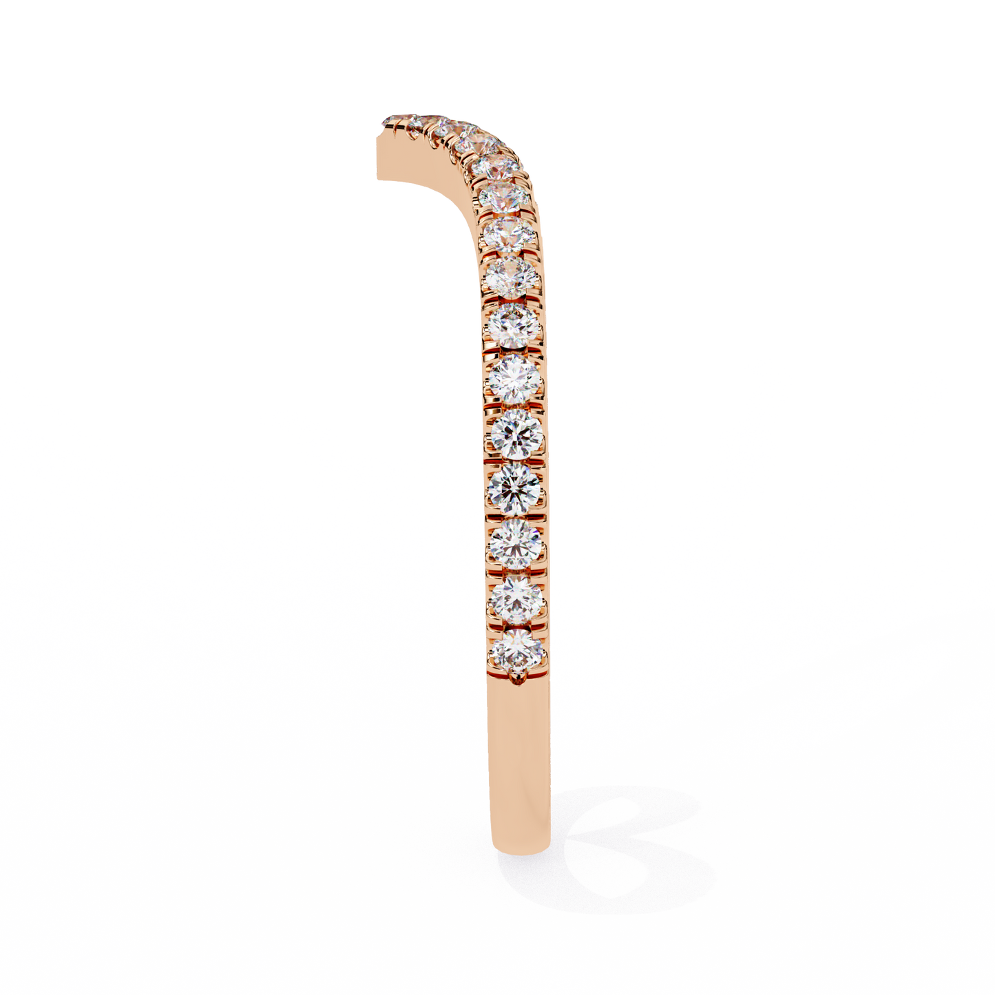 Classic V-Band Ring – Lab-Grown Diamonds in 14K Rose Gold , 14k Lab Grown Diamond Ring