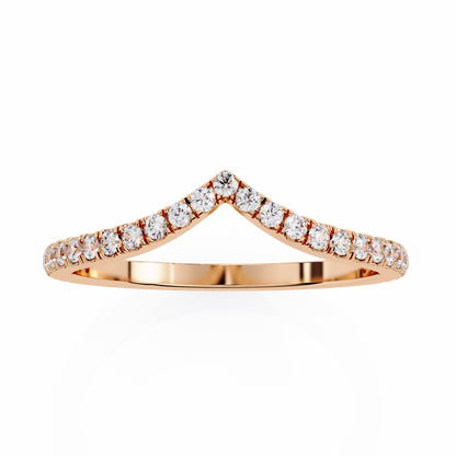 Classic V-Band Ring – Lab-Grown Diamonds in 14K Rose Gold , 14k Lab Grown Diamond Ring