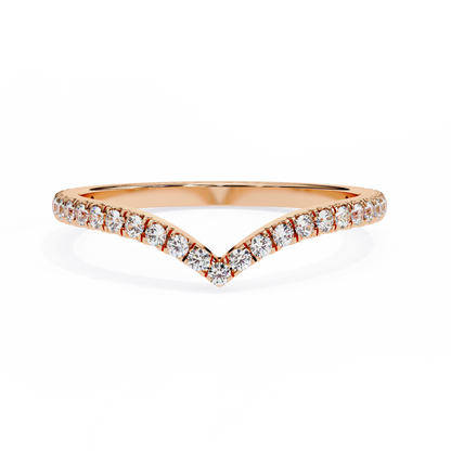 Classic V-Band Ring – Lab-Grown Diamonds in 14K Rose Gold , 14k Lab Grown Diamond Ring
