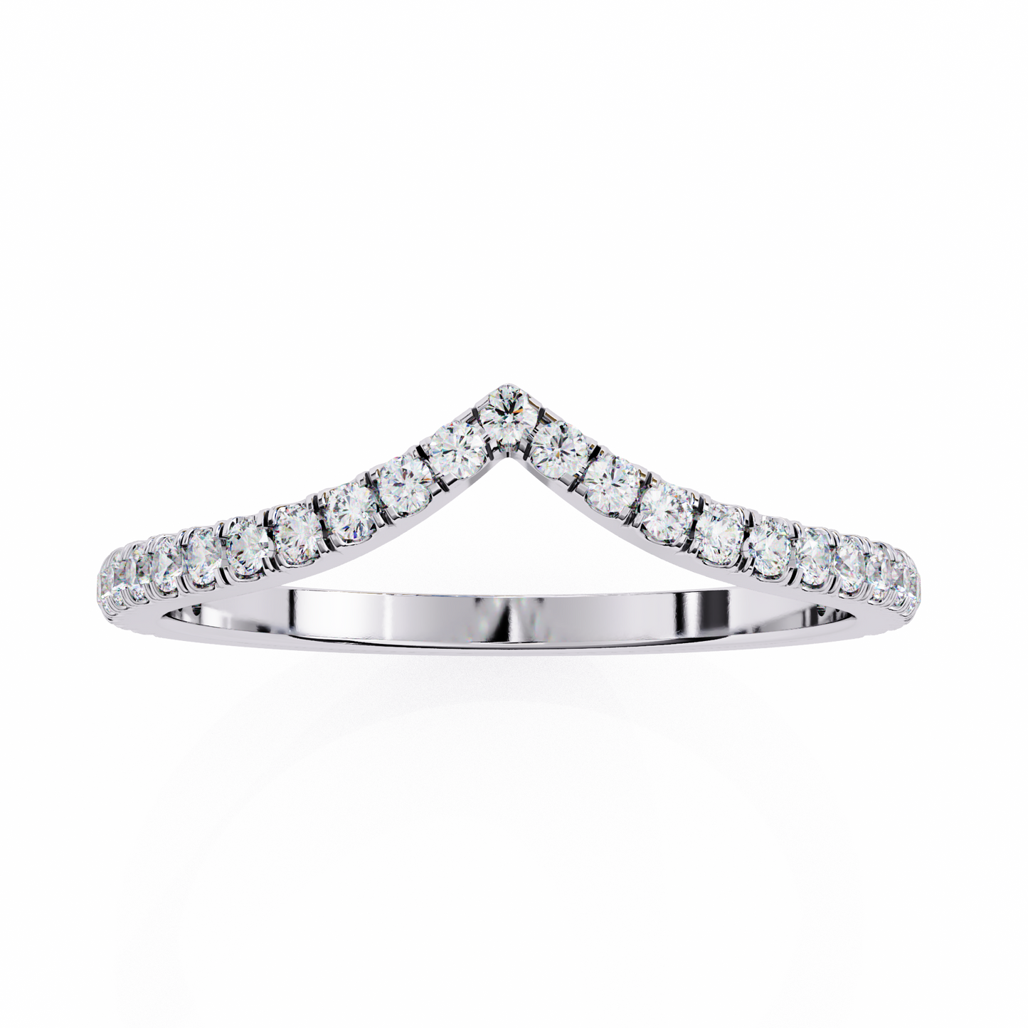 Classic V-Band Ring – Lab-Grown Diamonds in 14K Rose Gold , 14k Lab Grown Diamond Ring