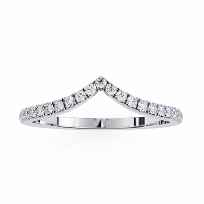 Classic V-Band Ring – Lab-Grown Diamonds in 14K Rose Gold , 14k Lab Grown Diamond Ring