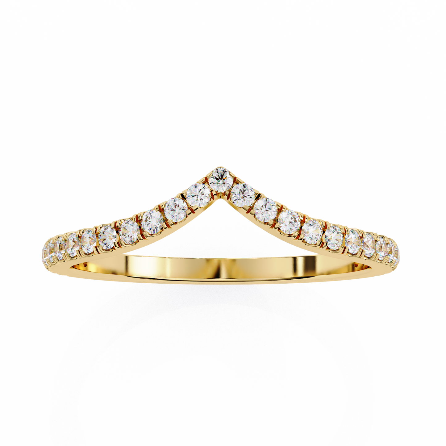 Classic V-Band Ring – Lab-Grown Diamonds in 14K Rose Gold , 14k Lab Grown Diamond Ring
