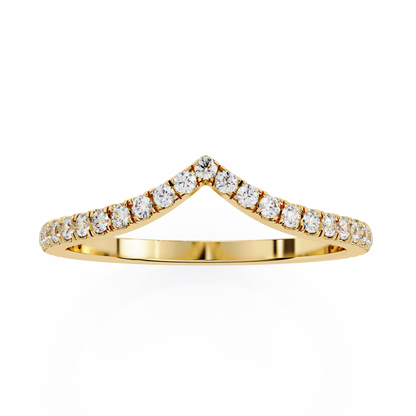 Classic V-Band Ring – Lab-Grown Diamonds in 14K Rose Gold , 14k Lab Grown Diamond Ring