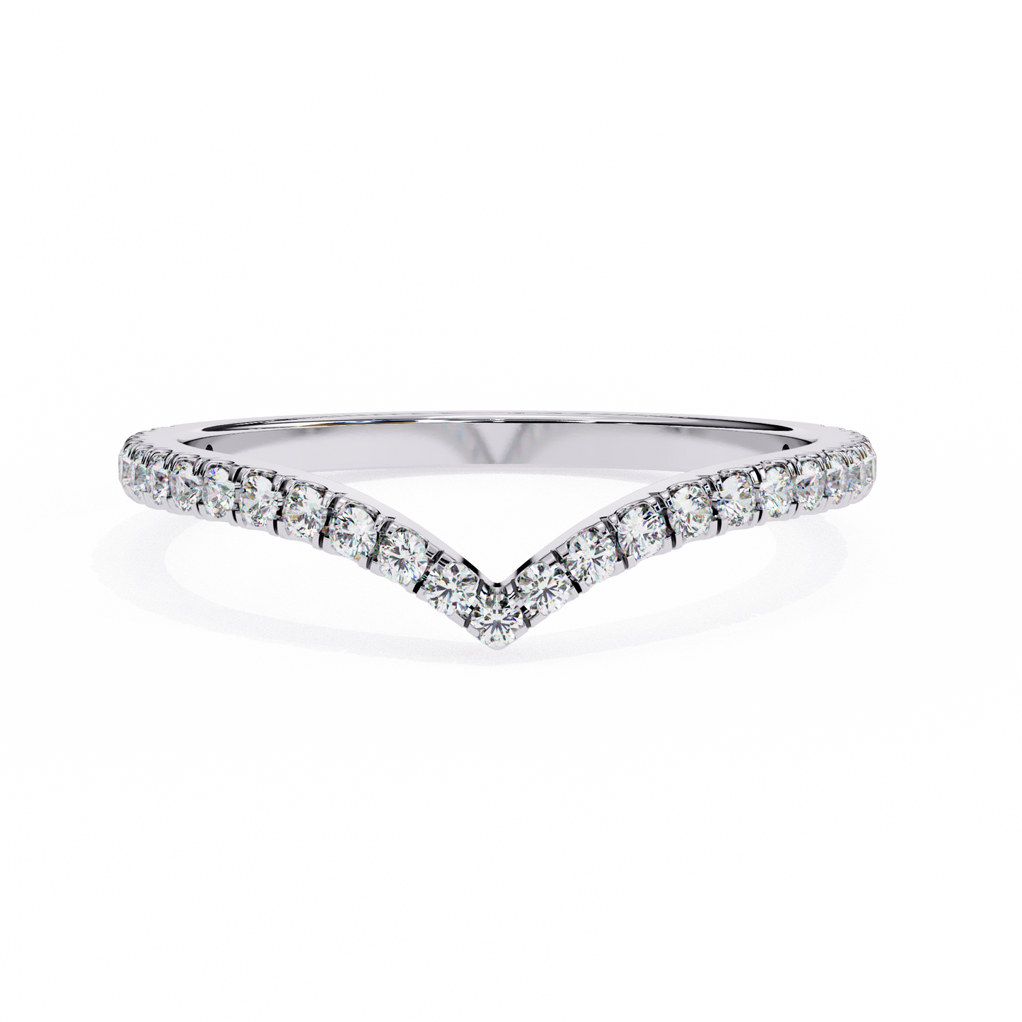 Classic V-Band Ring – Lab-Grown Diamonds in 14K Rose Gold , 14k Lab Grown Diamond Ring