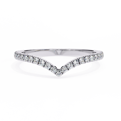 Classic V-Band Ring – Lab-Grown Diamonds in 14K Rose Gold , 14k Lab Grown Diamond Ring