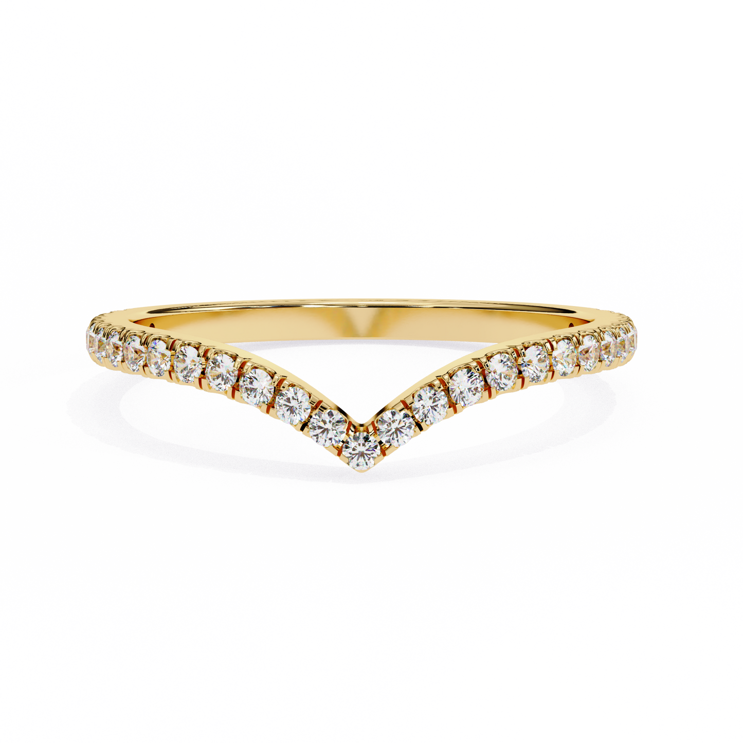 Classic V-Band Ring – Lab-Grown Diamonds in 14K Rose Gold , 14k Lab Grown Diamond Ring