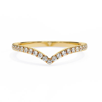 Classic V-Band Ring – Lab-Grown Diamonds in 14K Rose Gold , 14k Lab Grown Diamond Ring
